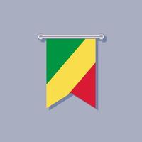 illustration du modèle de drapeau du congo vecteur