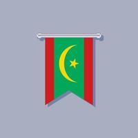 illustration du modèle de drapeau de la mauritanie vecteur
