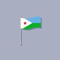 illustration du modèle de drapeau de djibouti vecteur