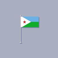 illustration du modèle de drapeau de djibouti vecteur