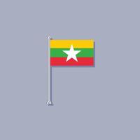 illustration du modèle de drapeau du myanmar vecteur
