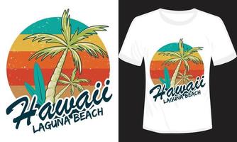 hawaï laguna beach t-shirt design illustration vectorielle vecteur