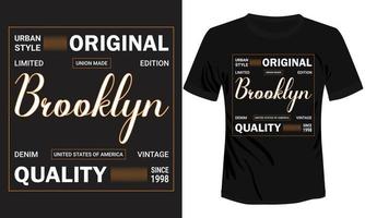 conception de t-shirt brooklyn de qualité originale de style orban vecteur