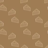 modèle sans couture avec de délicieux petits gâteaux au chocolat sur fond marron pour le tissu, le textile, la nappe, les vêtements, la couverture, le scrapbooking et d'autres choses. image vectorielle. vecteur