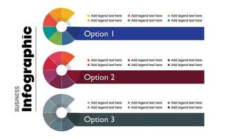 modèle de visualisation de données d'entreprise pour la présentation. conceptions de diagramme de cercle vectoriel, diagramme de processus avec étapes, options, pièces ou processus. concept créatif pour l'infographie d'entreprise. vecteur