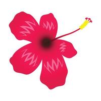 mignon de fleur d'hibiscus en version dessin animé vecteur