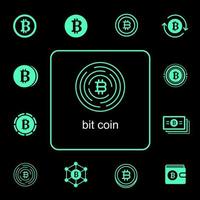 jeu d'icônes bitcoin vecteur