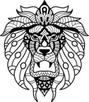 coloriage animal lion pour les enfants vecteur