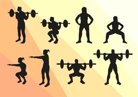 Vecteur de silhouettes de sport Squat