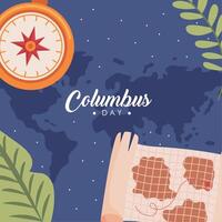 carte de lettrage jour columbus vecteur