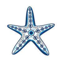 croquis de la vie marine étoile de mer vecteur
