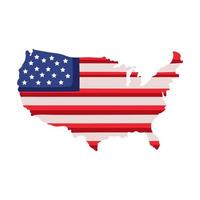 drapeau américain sur la carte vecteur