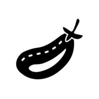 illustration vectorielle de doodle silhouette aubergine vecteur