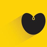 coeur sur illustration vectorielle fond jaune vecteur