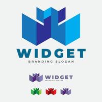 widgets Web et serveur d'hébergement avec logo vecteur