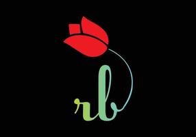 monogrammes rb logo rose, modèle de vecteur de beauté spa cosmétiques de luxe