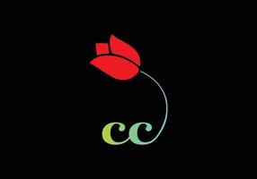 monogrammes cc logo rose, modèle de vecteur de beauté spa cosmétiques de luxe