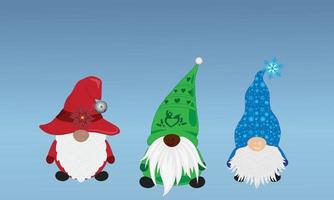 carte de vacances de gnomes de Noël vecteur