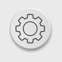 icône de réglage pour les applications ou l'interface Web avec bouton. ensemble de paramètres, engrenage, vecteur d'icône de rouage avec bouton. signe un réglage de style plat ou un engrenage avec bouton