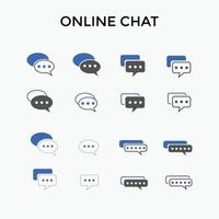 ensemble d'icônes de chat en ligne. utilisé pour le commerce électronique, le référencement et la conception Web. vecteur