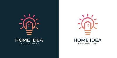 idée de maison ampoule lampe gradient logo design inspiration. vecteur