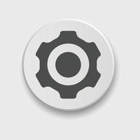 icône de réglage pour les applications ou l'interface Web avec bouton. ensemble de paramètres, engrenage, vecteur d'icône de rouage avec bouton. signe un réglage de style plat ou un engrenage avec bouton