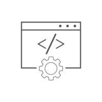 illustration vectorielle d'icônes de codage personnalisées. symbole de codage personnalisé de style moderne vecteur
