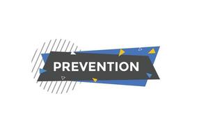 bouton de prévention. bulle. bannière web colorée de prévention. illustration vectorielle vecteur