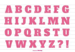 Ensemble Alphabet de style Pink Marker vecteur