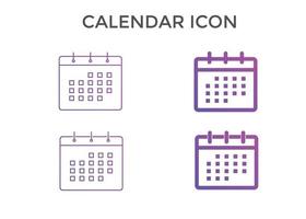 ensemble d'illustration vectorielle d'icônes de calendrier. symbole de caméra de calendrier pour le référencement, le site Web et les applications mobiles. vecteur