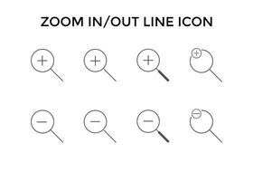ensemble d'icônes de zoom avant. loupe zoom avant signe plus. utilisé pour le référencement ou les sites Web. vecteur