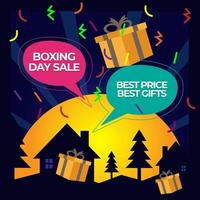 conception de vente le jour de la boxe. boxing day vente bannière remise offre spéciale étiquette prix remise promotion. vecteur