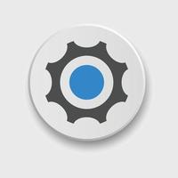 icône de réglage pour les applications ou l'interface Web avec bouton. ensemble de paramètres, engrenage, vecteur d'icône de rouage avec bouton. signe un réglage de style plat ou un engrenage avec bouton