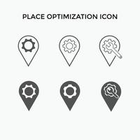 ensemble d'icônes d'optimisation de lieu vecteur