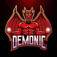 la conception du logo de la mascotte du diable vecteur