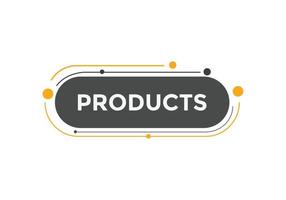 bouton produits. bulle. bannière web colorée de produits. illustration vectorielle vecteur