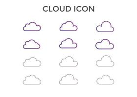 ensemble d'illustration vectorielle d'icône de nuage. symbole de nuage pour le référencement, le site Web et les applications mobiles. vecteur