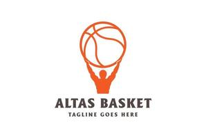 atlas dieu silhouette ascenseur basket-ball pour sport club compétition logo design vecteur