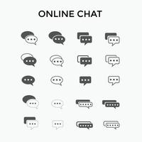 ensemble d'icônes de chat en ligne. utilisé pour le commerce électronique, le référencement et la conception Web. vecteur