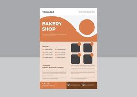 conception de flyer de boulangerie, conception d'affiche de flyer de promotion de café, conception de flyer de magasin de biscuits. vecteur
