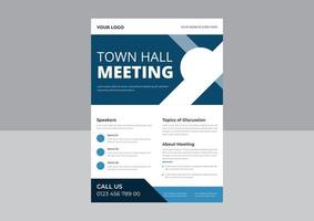 modèle de flyer de réunion de mairie, modèle d'affiche de webinaire, conception de flyer d'événement polyvalent, flyer vectoriel de réunion annuelle, poste, couverture, format a4.