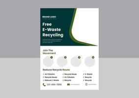 modèle de conception d'affiche de flyer d'événement de recyclage du jour de la terre. modèle de conception d'affiche de flyer d'événement de recyclage des déchets gratuit. vecteur
