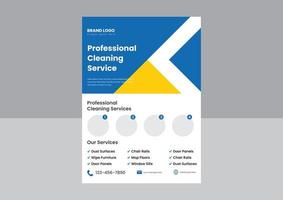 modèle d'affiche de flyer de service de nettoyage professionnel. modèle de conception de dépliant d'affiche de service de nettoyage de maison et de bureau. vecteur