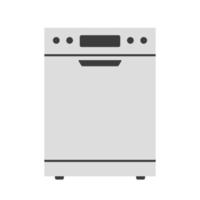 fermer le lave-vaisselle avec illustration vectorielle clipart vaisselle. conception de vecteur plat de machine de gamme de lave-vaisselle intégré entièrement intégré en acier inoxydable moderne simple. concept d'appareils ménagers et de cuisine