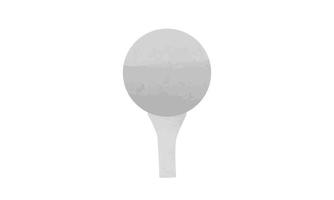 balle de golf sur tee blanc clipart. balle de golf simple sur l'illustration de vecteur de style aquarelle stand isolé sur fond blanc. balle de golf sur tee isolé. balle de golf tee carto style dessiné à la main