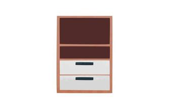 Clipart de tiroirs d'armoire de bureau en bois. illustration de vecteur de style aquarelle armoire de bureau simple isolé sur fond blanc. tiroirs de bureau dessin animé style doodle dessiné à la main. dessin de mobilier de bureau