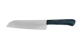 manche en bois couteau santoku style aquarelle. clipart couteau santoku. illustration de conception de vecteur de couteau universel isolé sur fond blanc. ustensiles de cuisine et outils de cuisine dessin animé