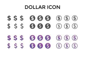 ensemble d'icônes dollar illustration vectorielle vecteur