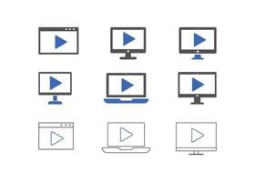 illustrations vectorielles d'icône de marketing vidéo. utilisé pour le référencement ou les sites Web vecteur