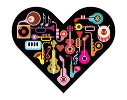 illustration vectorielle de coeur musical vecteur